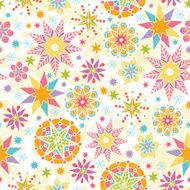 Colorful Christmas Stars Seamless Pattern Background