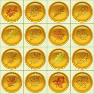 Leaves buttons set