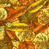 Seamless pattern with autumn leafs N2