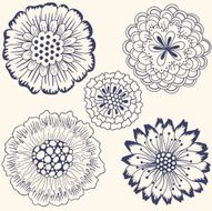 Set of abstract flowers N3
