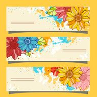 Set of floral banners design Element