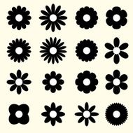 silhouettes of vector flowers N2