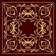 Gold ornament on brown background N2