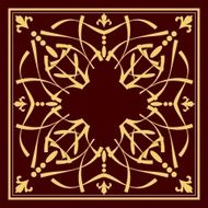 Gold ornament on brown background N3