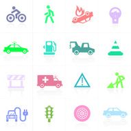 Traffic application icons in color