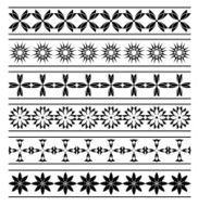 set - black elements of borders