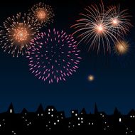 Vector Firework above the City N2