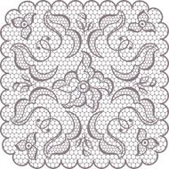 Old lace square background ornamental flowers