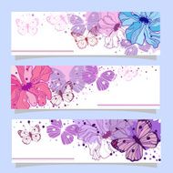 Set of floral banners N3