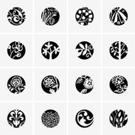 Flower round icons
