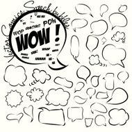 Collection of comic style speech bubbles Vector