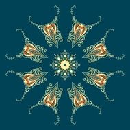 Ornate vector dragon patterns N11