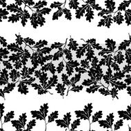 Seamless oak branches silhouettes
