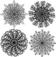 Set isolated snowflakes N2