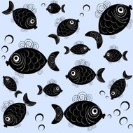 Seamless pattern with funny fishes N2