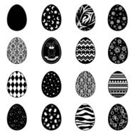 Set Of Black Vector Illustration Easter Egg&#039;s Silhouettes