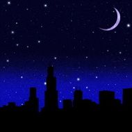 Black night starry sky