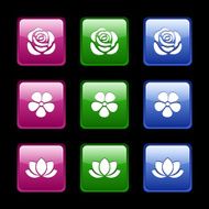 Set of nine web icons with flowers Vector eps-10