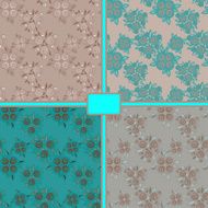 Set floral seamless patterns N4