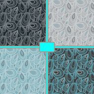Set seamless patterns with paisley