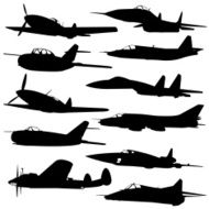 combat aircraft silhouettes