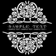 Black And White Ornate Rose Vector Quad