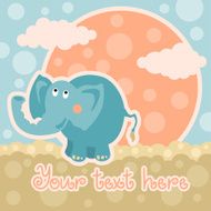 Baby background with elephant and space for text