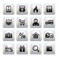 Shopping icons square gray Web 2 0 N2