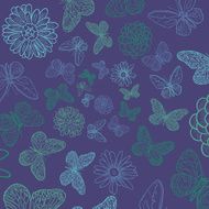 Vector butterfly flowers