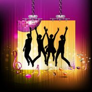 Banner with dancing silhouettes N2