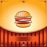 Fast Food Hot Hamburger Vector Illustration