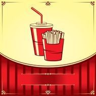 Fast food with cola and fries Vector illustration