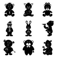 Cartoon animals silhouette
