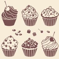 cakes silhouette set