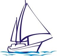 yacht silhouette - sea voyage