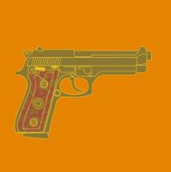 Stylized silhouette of a gun