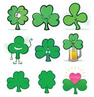 Shamrock Cartoon Icons