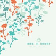 Abstract oriental trees frame corner seamless background