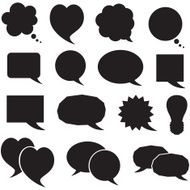 Set silhouette speech bubbles