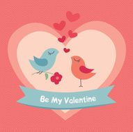 Greeting card with lovely birds N2