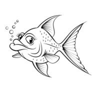 Cartoon drawing fish