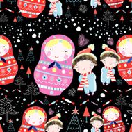 winter texture dolls and children