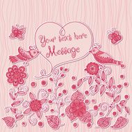 Background with birds and hearts N2