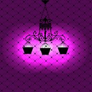 Vintage Background with Chandelier Vector Illustration N5