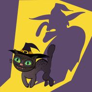 Halloween Cat And Shadow