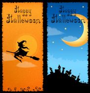 colorful vertical banners with Halloween theme N2