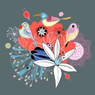 Flowers and birds N13