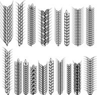 Ears of wheat and rye Decorative &amp;#1089 ollection Vector illustration