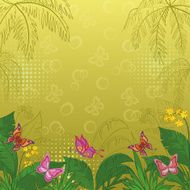 Background with butterflies and flowers N3