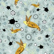 flower texture with turtles